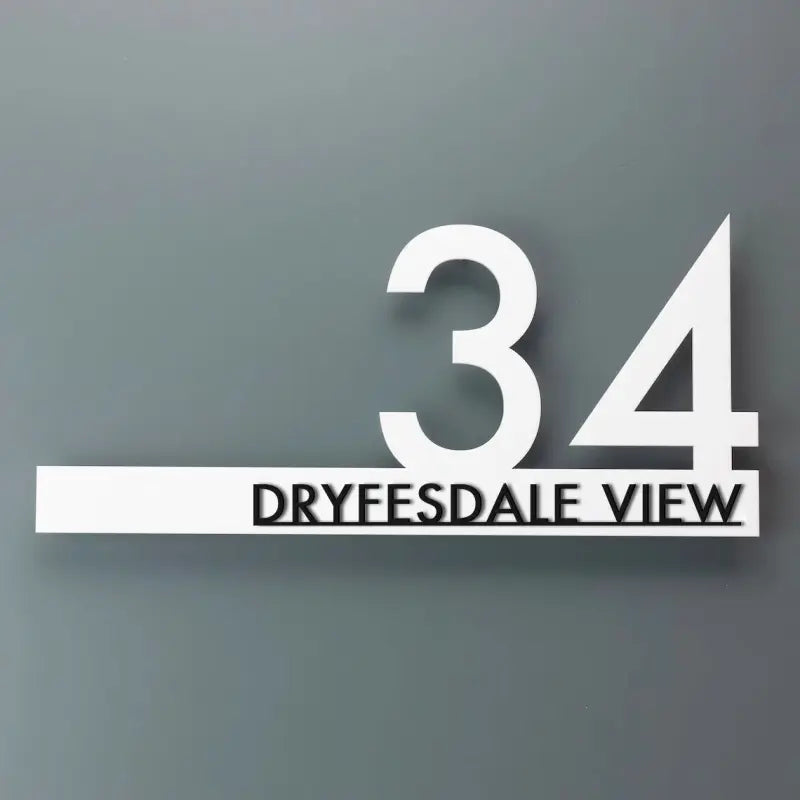 Hausnummernschild dekorative Rosette