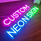 Neon Schild personalisiert mehrfarbig