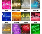 Neon Schild personalisiert mehrfarbig