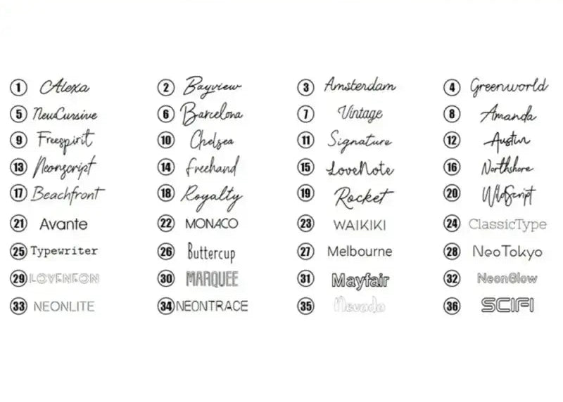 Neon Schild personalisiert mehrfarbig