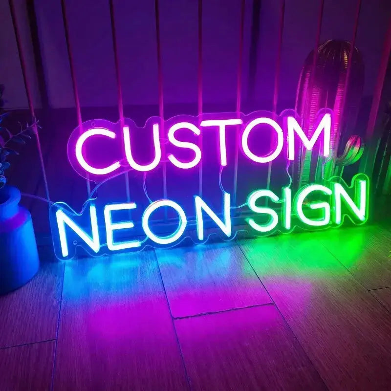 Neon Schild personalisiert mehrfarbig