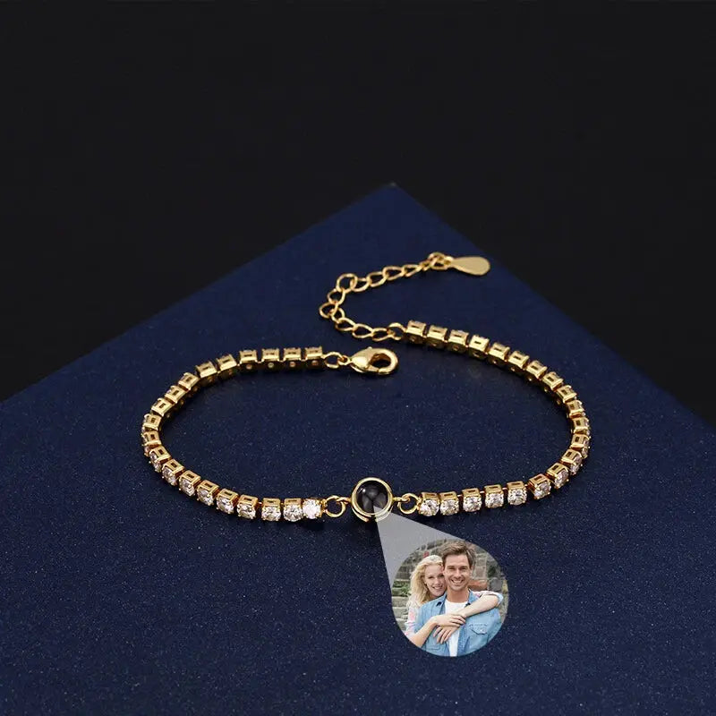 Personalisierte Armband mit Bild und eleganten Steinen