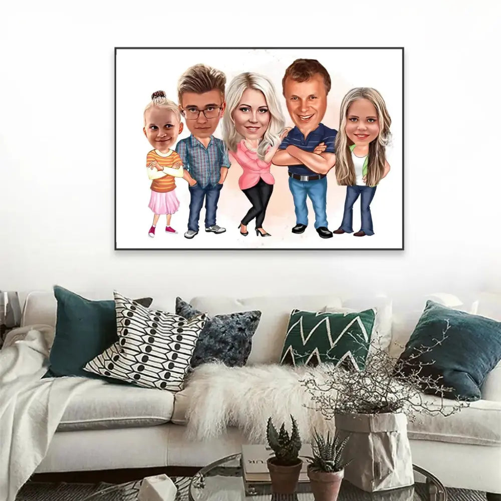 Personalisierte Familienposter-Illustration