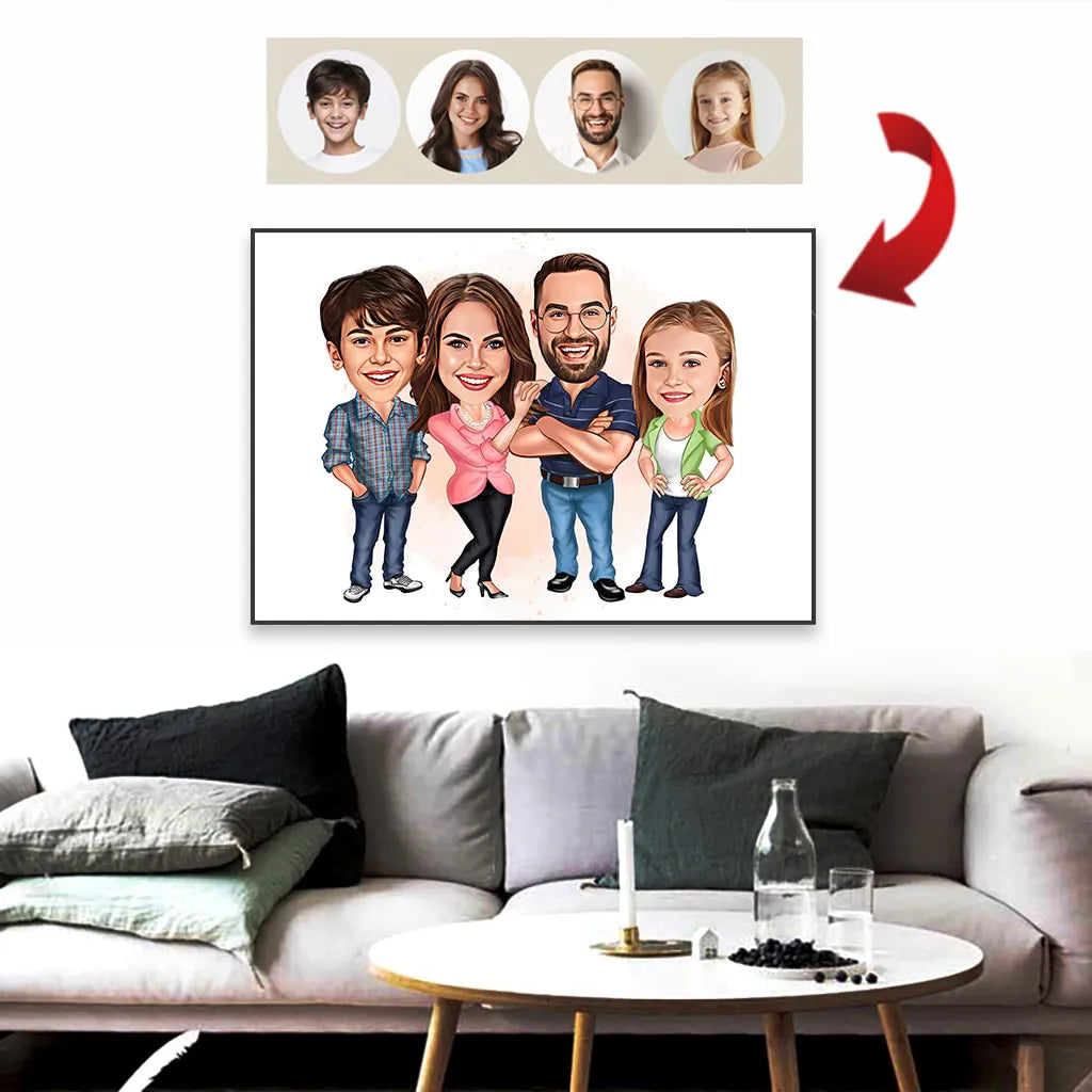 Personalisierte Familienposter-Illustration