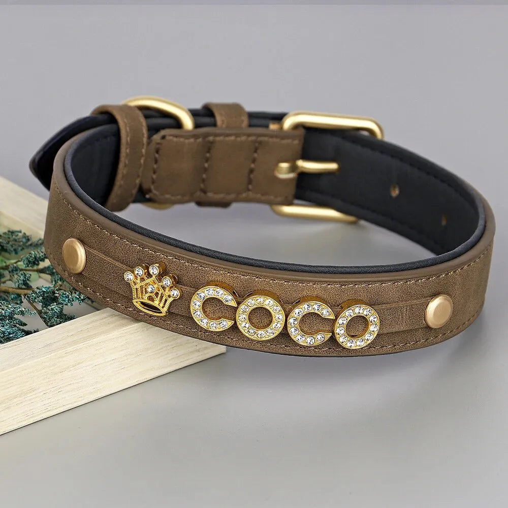 Personalisierte Hundehalsband mit Strasssteinen