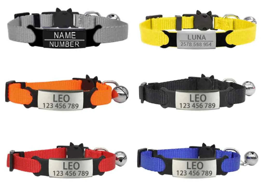 Personalisierte Katzenhalsband mit Glöckchen