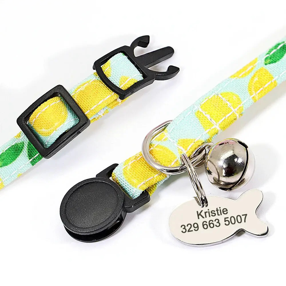 Personalisierte Katzenhalsband und gravierte Medaille