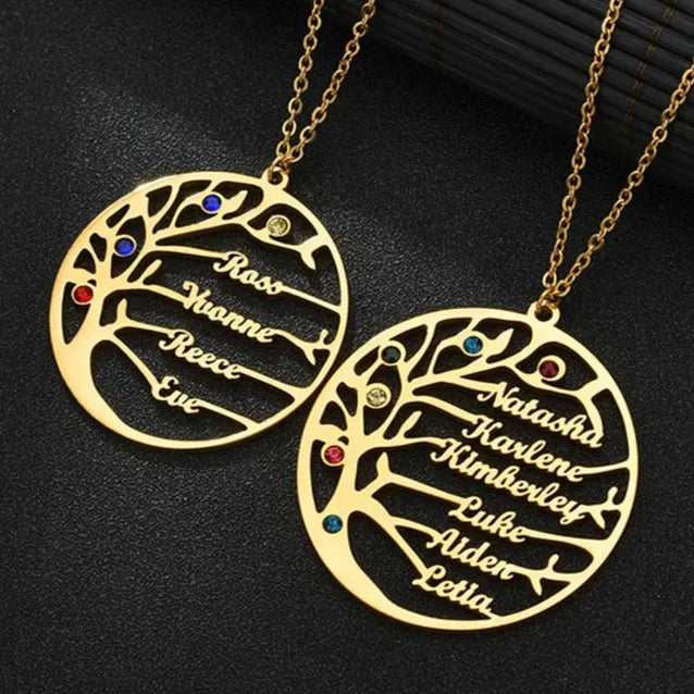 Personalisierte Kette mit Namen Lebensbaum