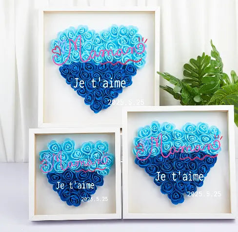 Personalisierte Schachtel mit Herzrosen