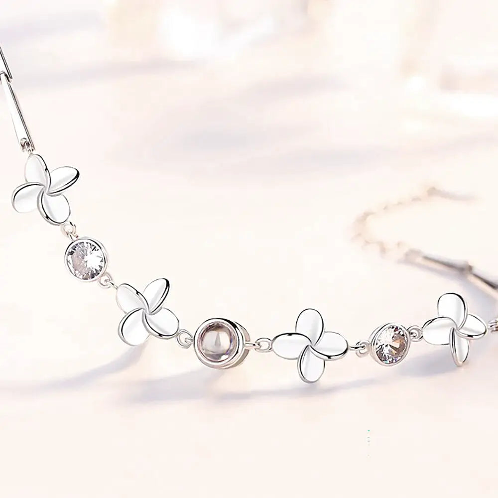 Personalisiertes Armband für Damen Foto Blumen