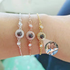 Personalisiertes Armband für Damen Kette mit Foto und Steinen