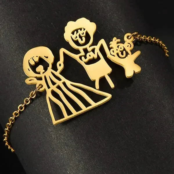 Personalisiertes Armband für Damen Kinderzeichnung