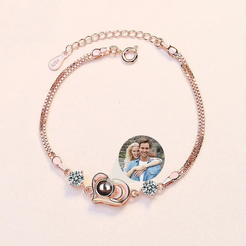 Personalisiertes Armband für Damen mit Herzfoto