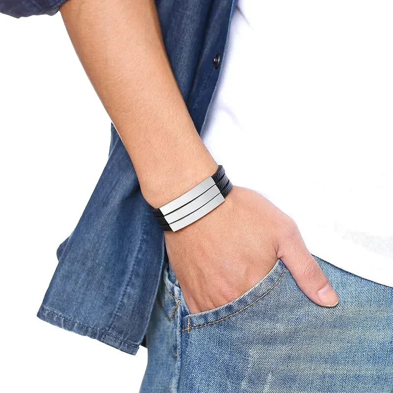 Personalisiertes Armband für Herren aus Leder