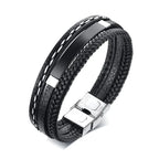 Personalisiertes Armband für Herren Leder Edelstahl