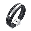 Personalisiertes Armband für Herren Leder Edelstahl