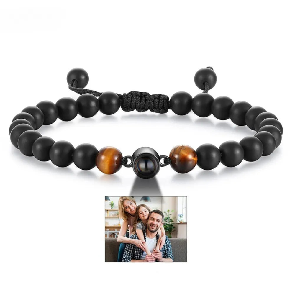 Personalisiertes Armband für Herren, Tigerauge