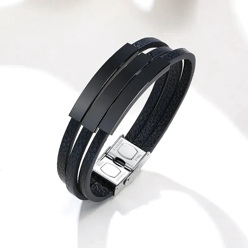 Personalisiertes Armband mit Namen für Herren aus Leder