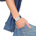 Personalisiertes Armband mit Namen für Herren aus Leder