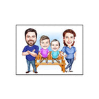 Personalisiertes Familienposter Karikatur