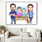 Personalisiertes Familienposter Karikatur