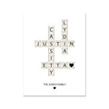 Personalisiertes Familienposter mit Namenszug