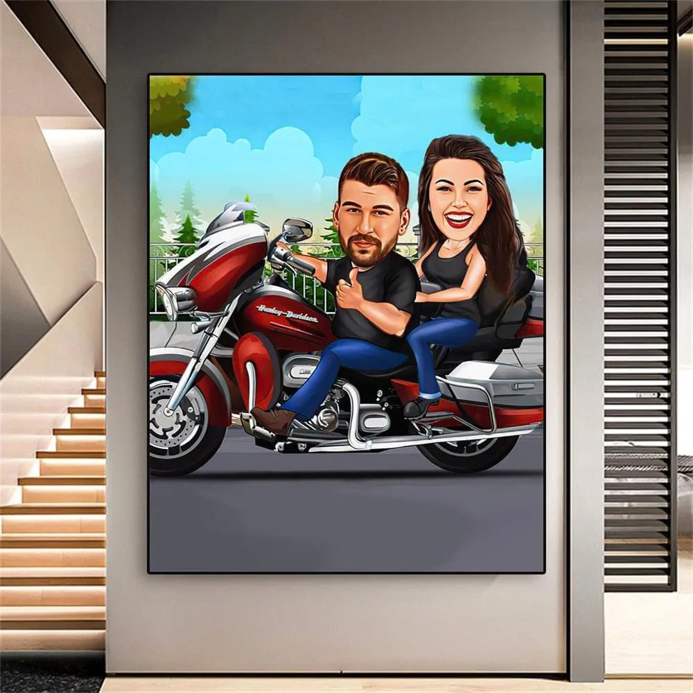 Personalisiertes Familienposter Porträt-Karikatur