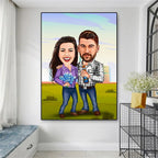 Personalisiertes Familienposter Porträt-Karikatur