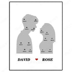 Personalisiertes Familienposter Tabelle Paar